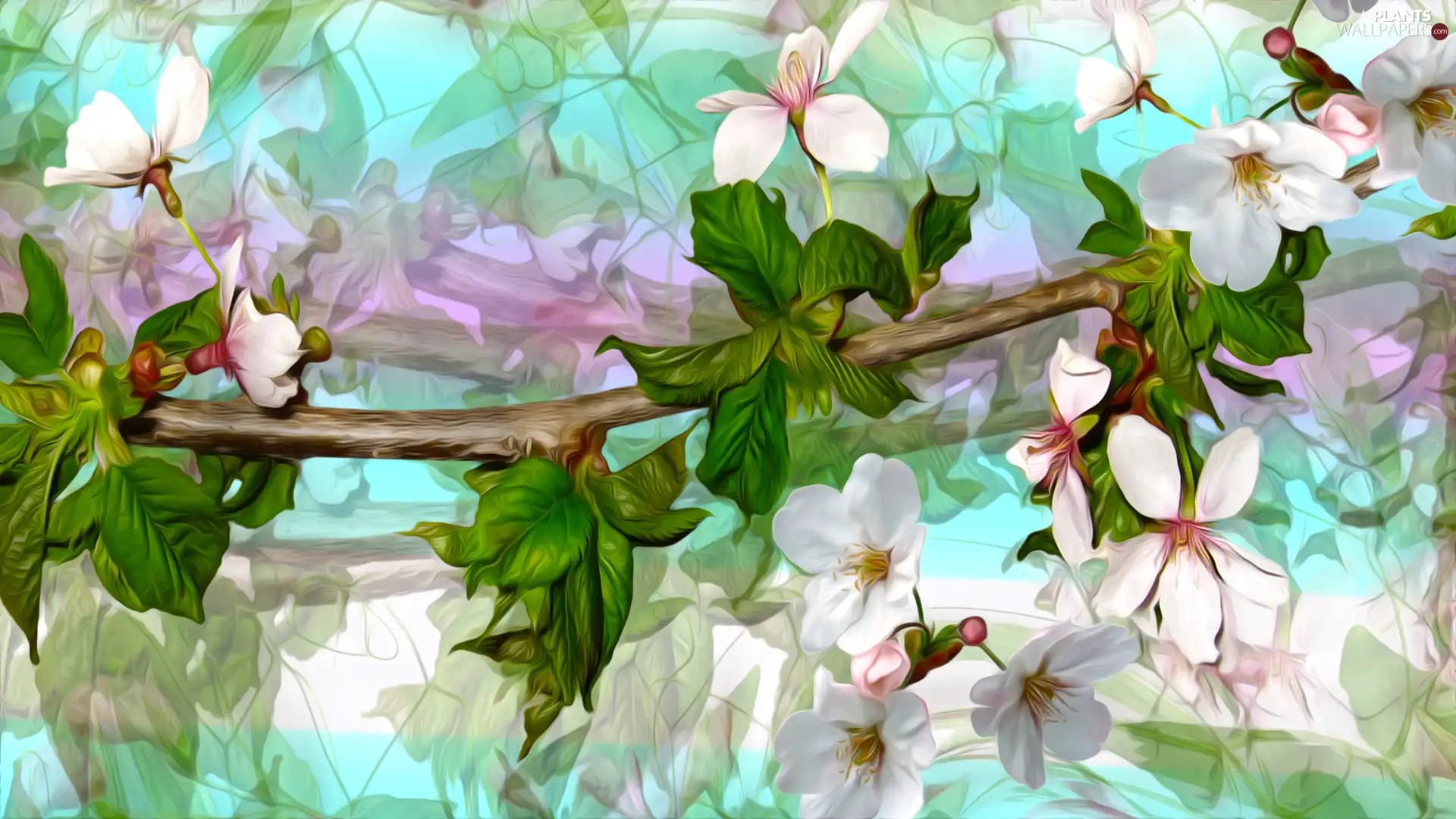 graphics, Flowers, Fruit Tree, twig