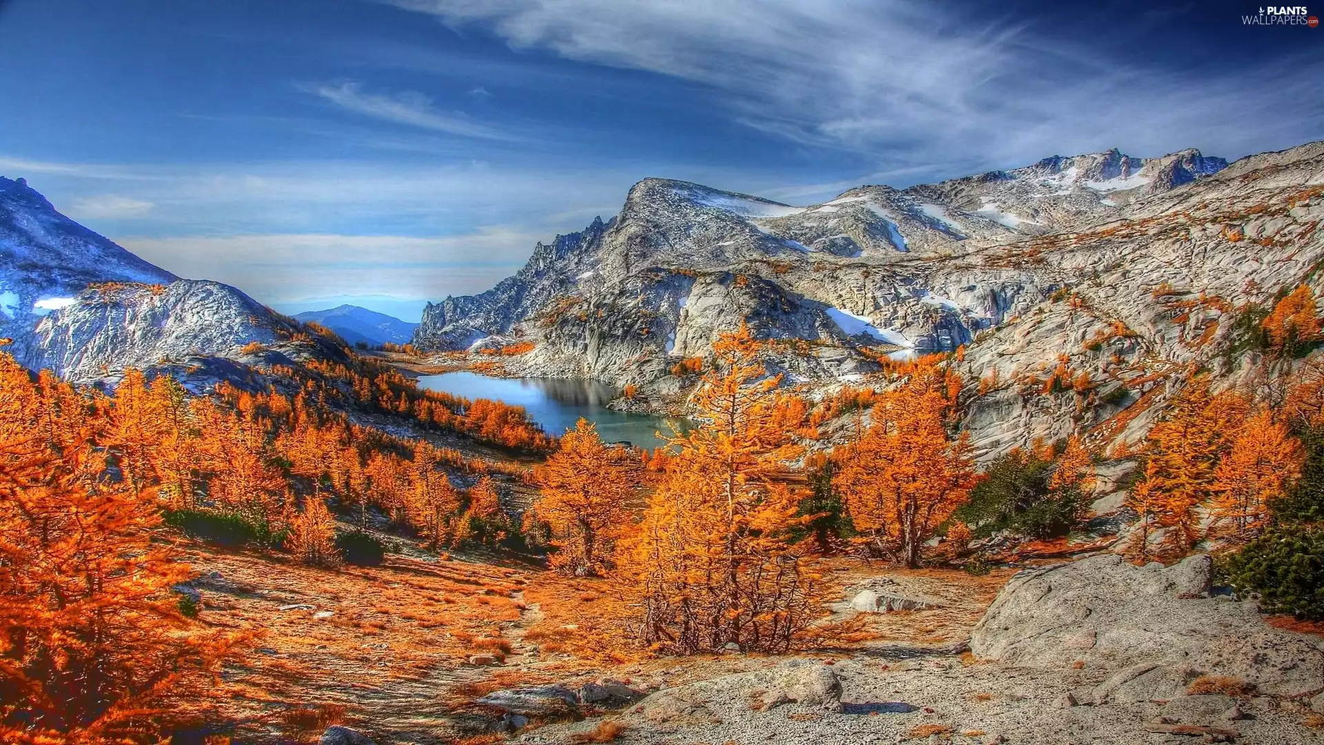 viewes, autumn, lake, trees, Mountains
