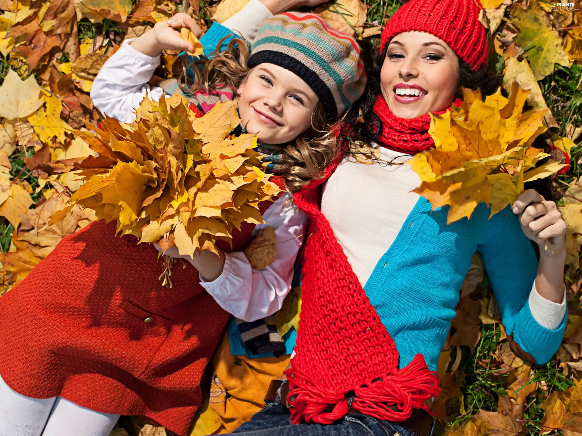 Women, Leaf, autumn, girl