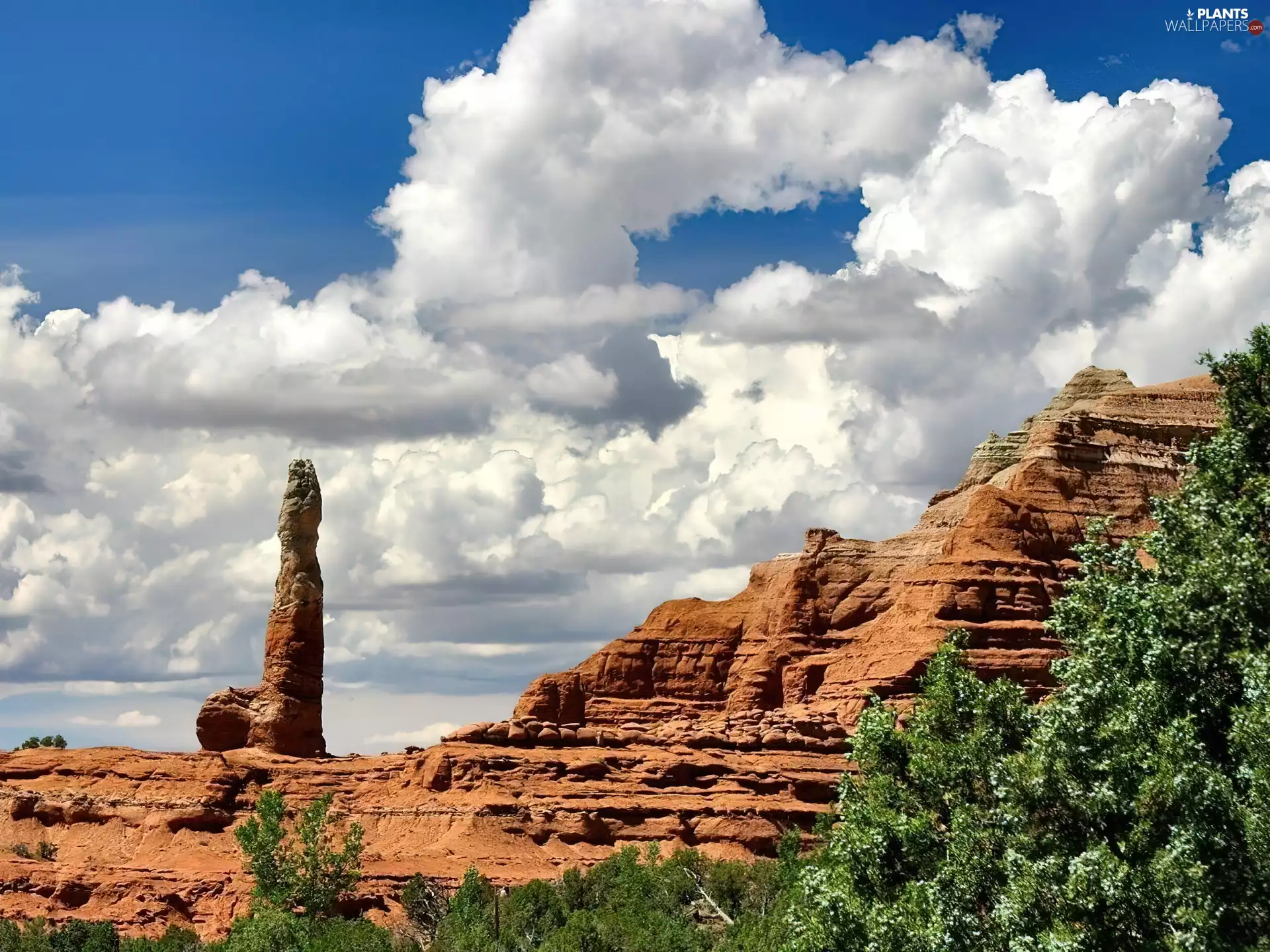 mountains, trees, viewes, clouds
