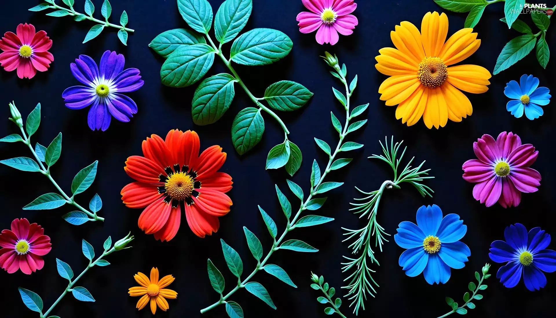 Leaf, Flowers, Ai, color