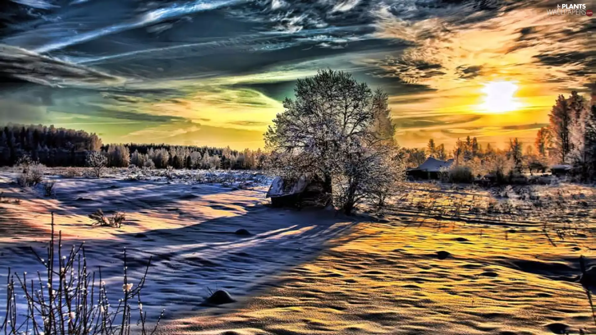 clouds, Great Sunsets, color, Sky, winter