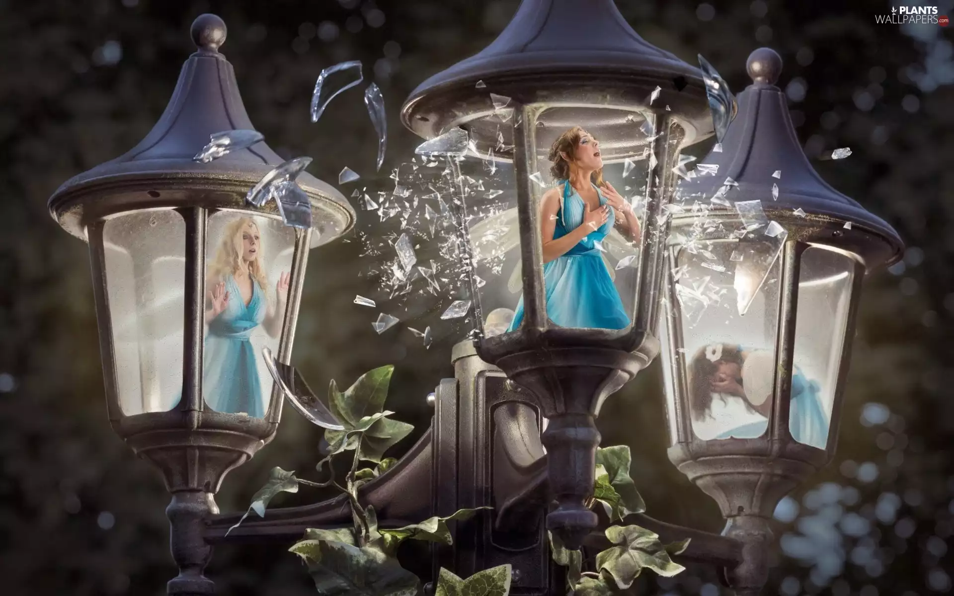 Park, Lighthouse, viewes, graphics, trees, Womens