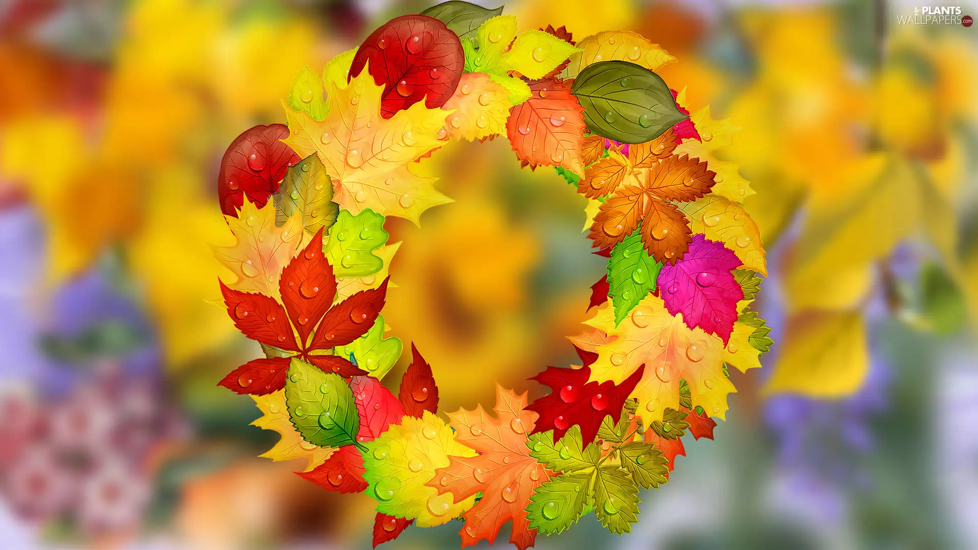 wreath, drops, 2D, Leaf