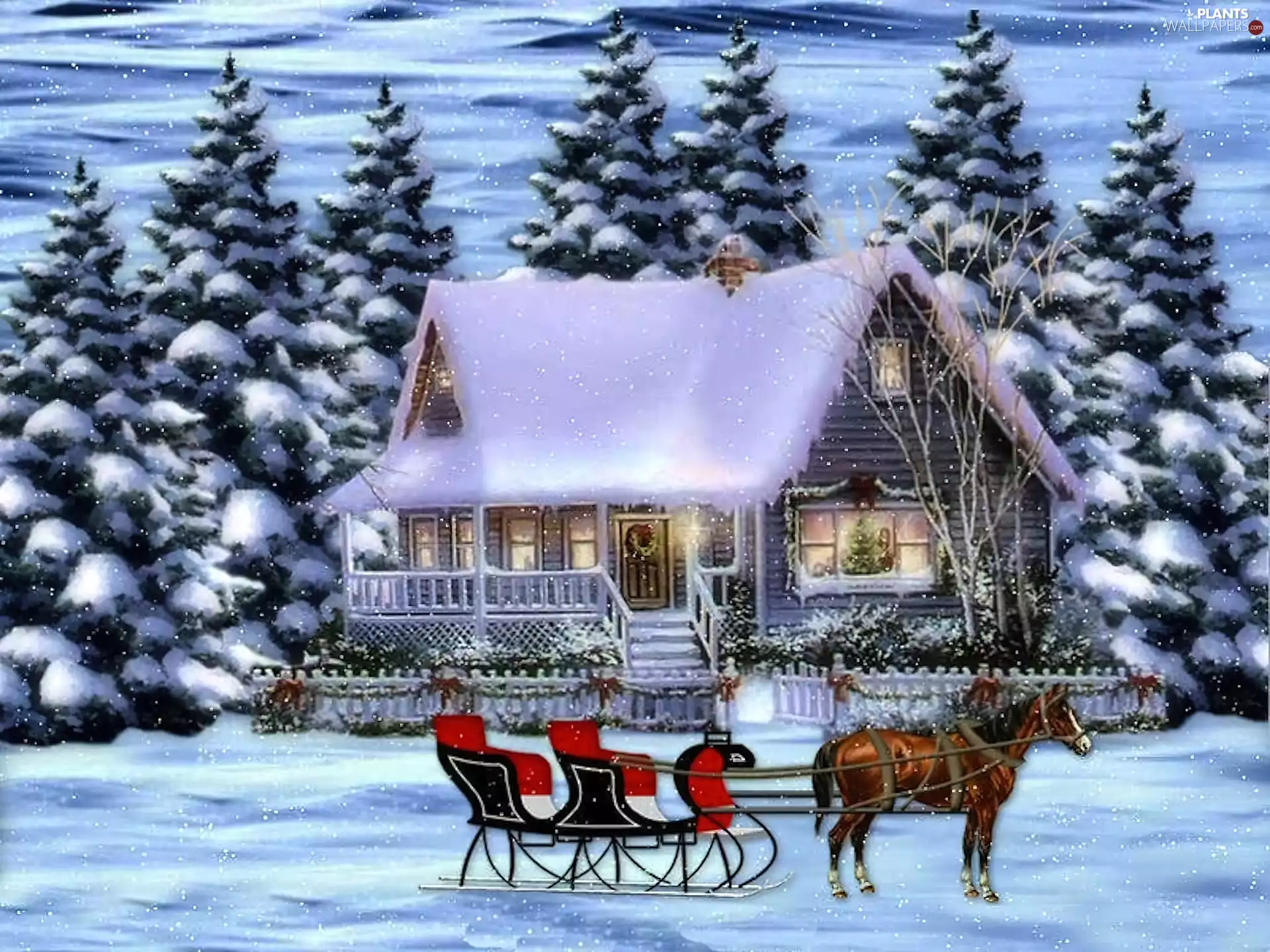 sleigh, Little House, winter, before