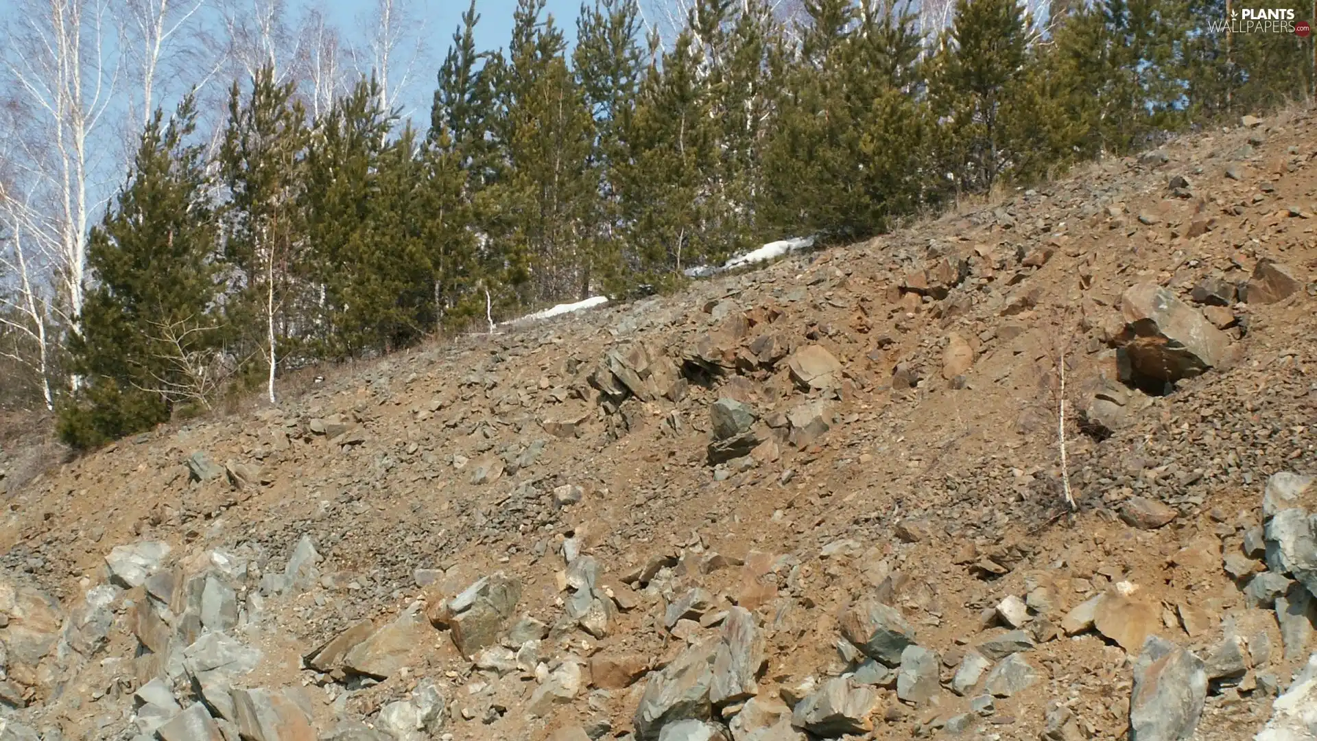 Stones, Hill-side, Mountains