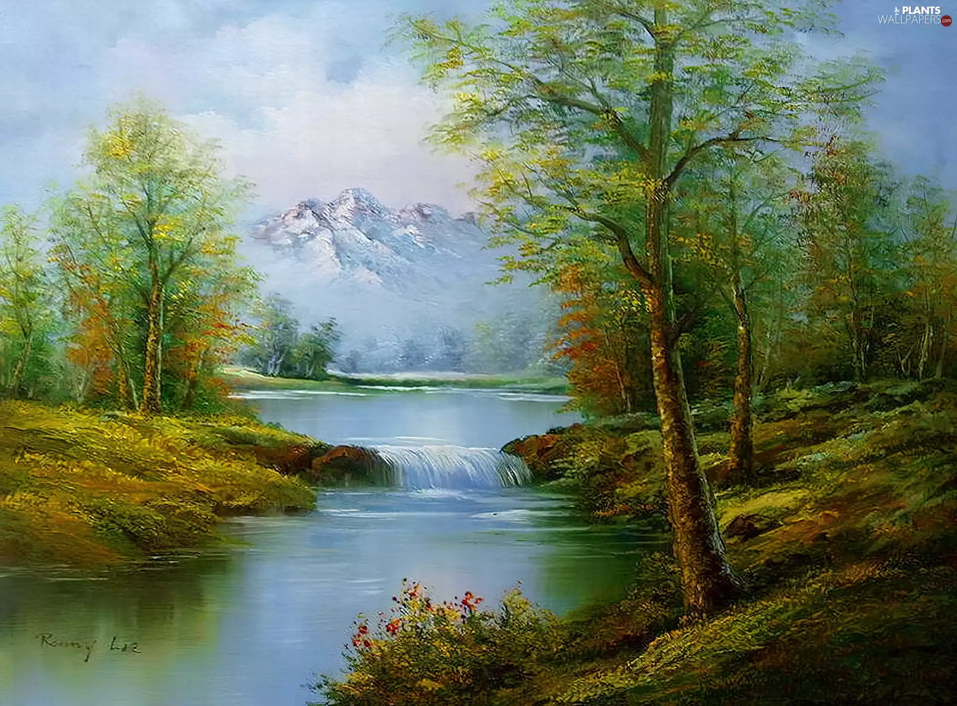 River, trees, viewes, Mountains