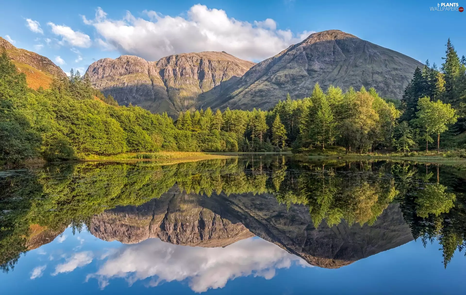 Glencoe Mountains, Scotland, lake, Grzewa, Peak of Bidean nam Bian, Argyll