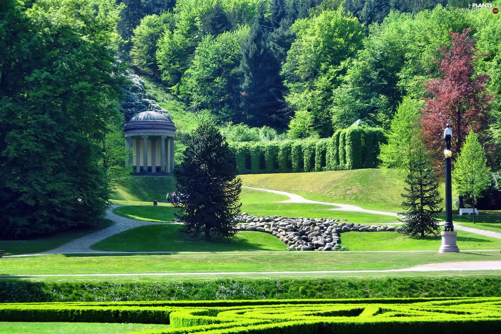 Beatyfull, green, temple, Park