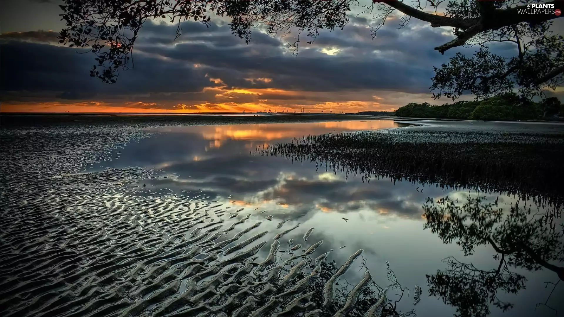 lakes, Sky, Great Sunsets, cloudy