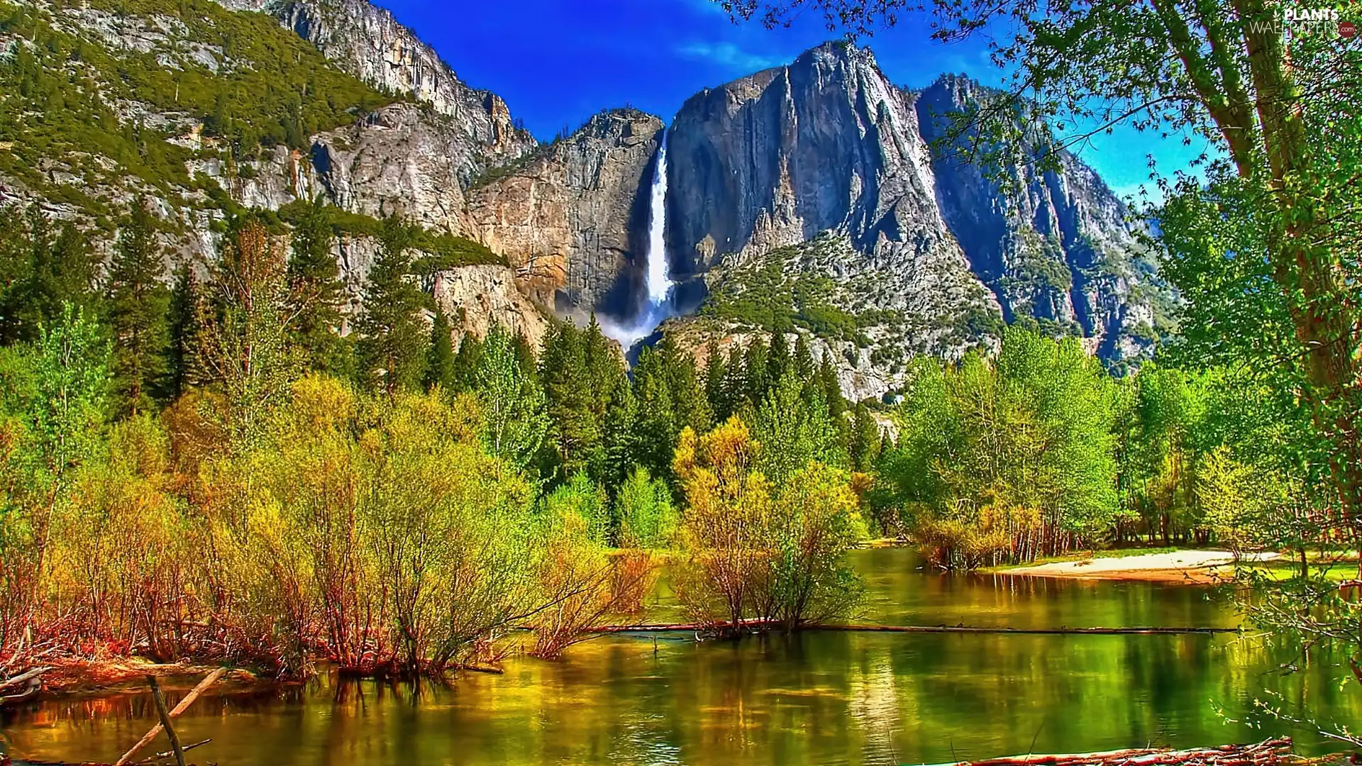 Mountains, viewes, lake, trees