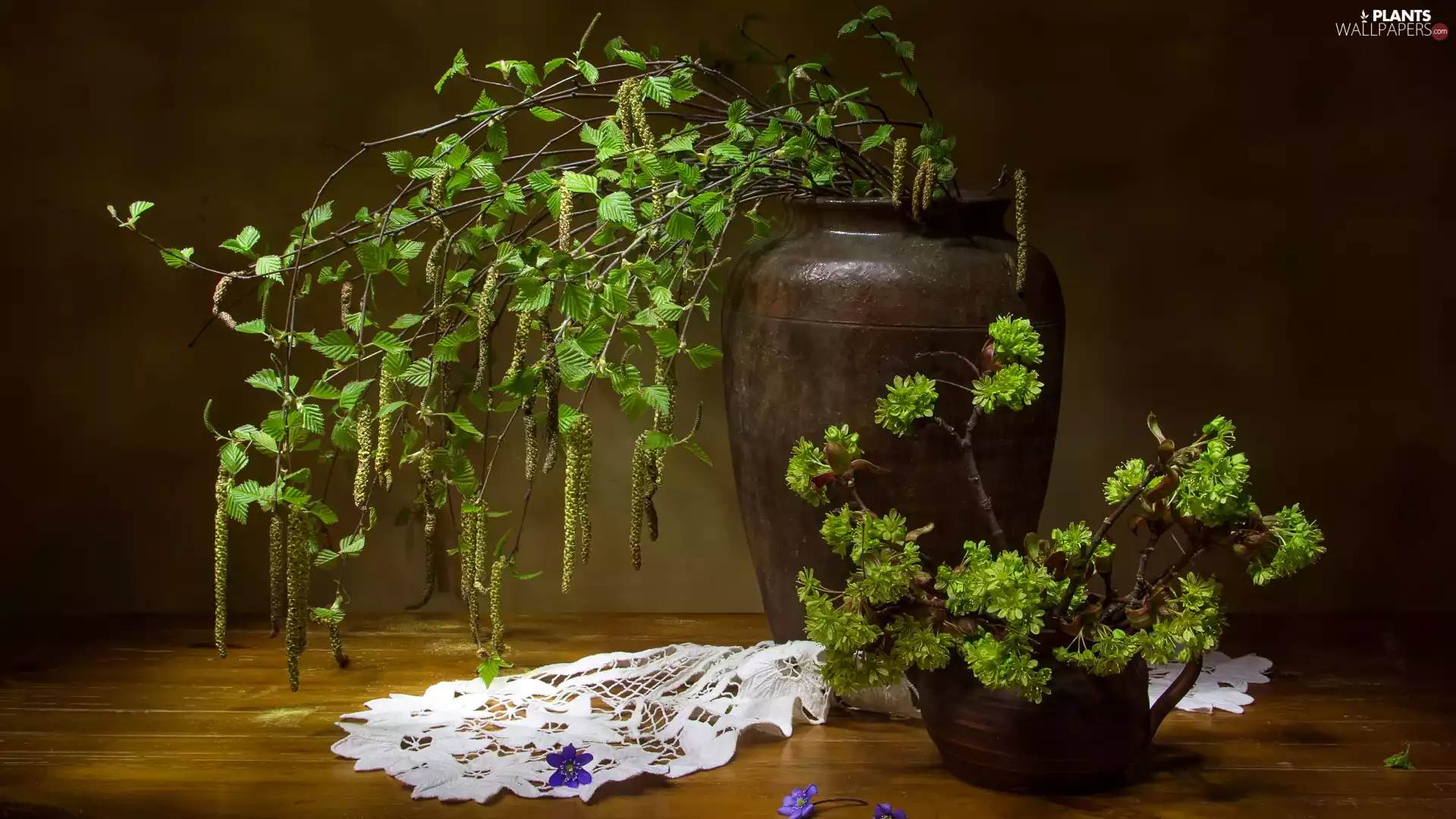 composition, Twigs, birch-tree, Vase