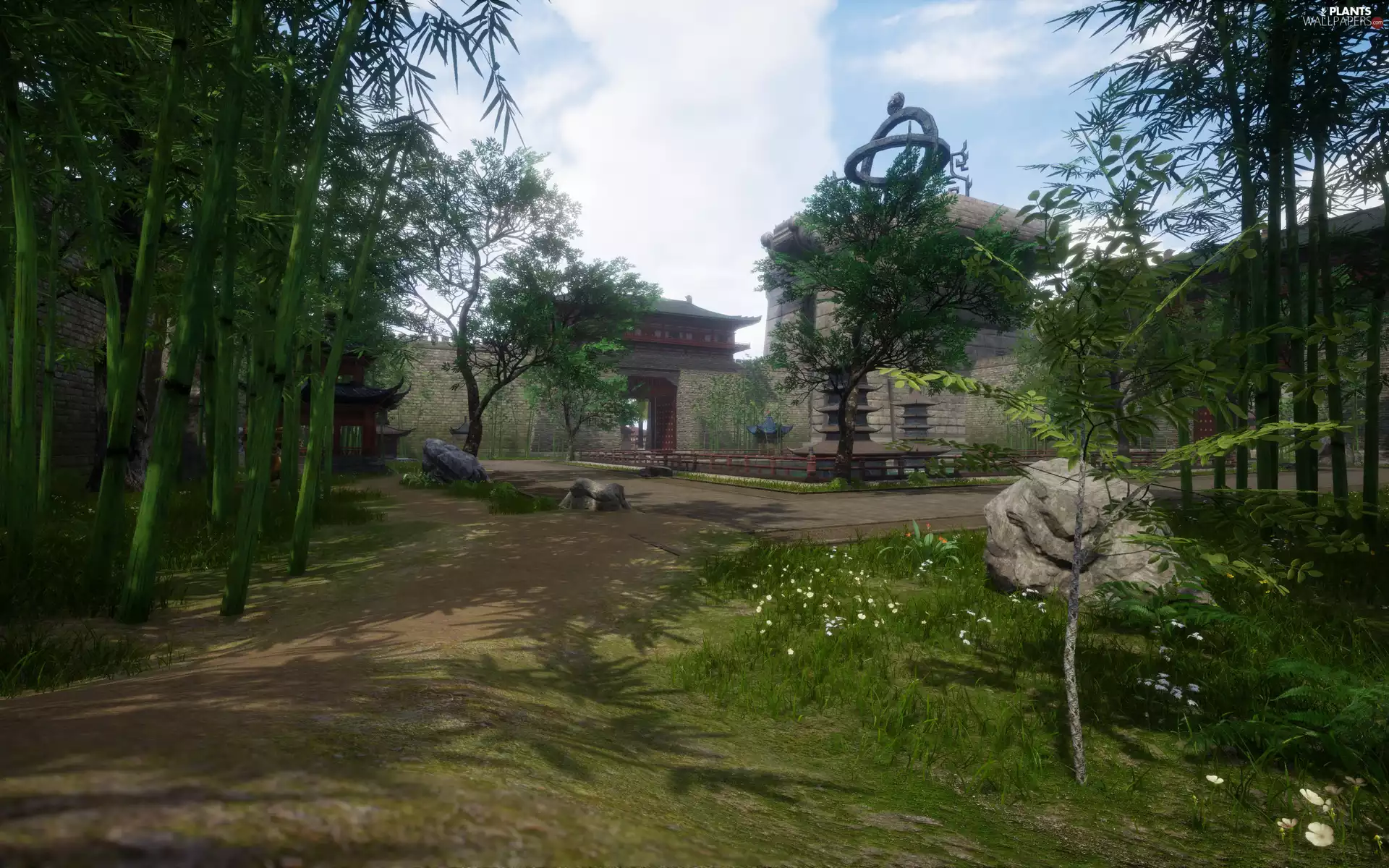 trees, viewes, 3D, structures, fantasy