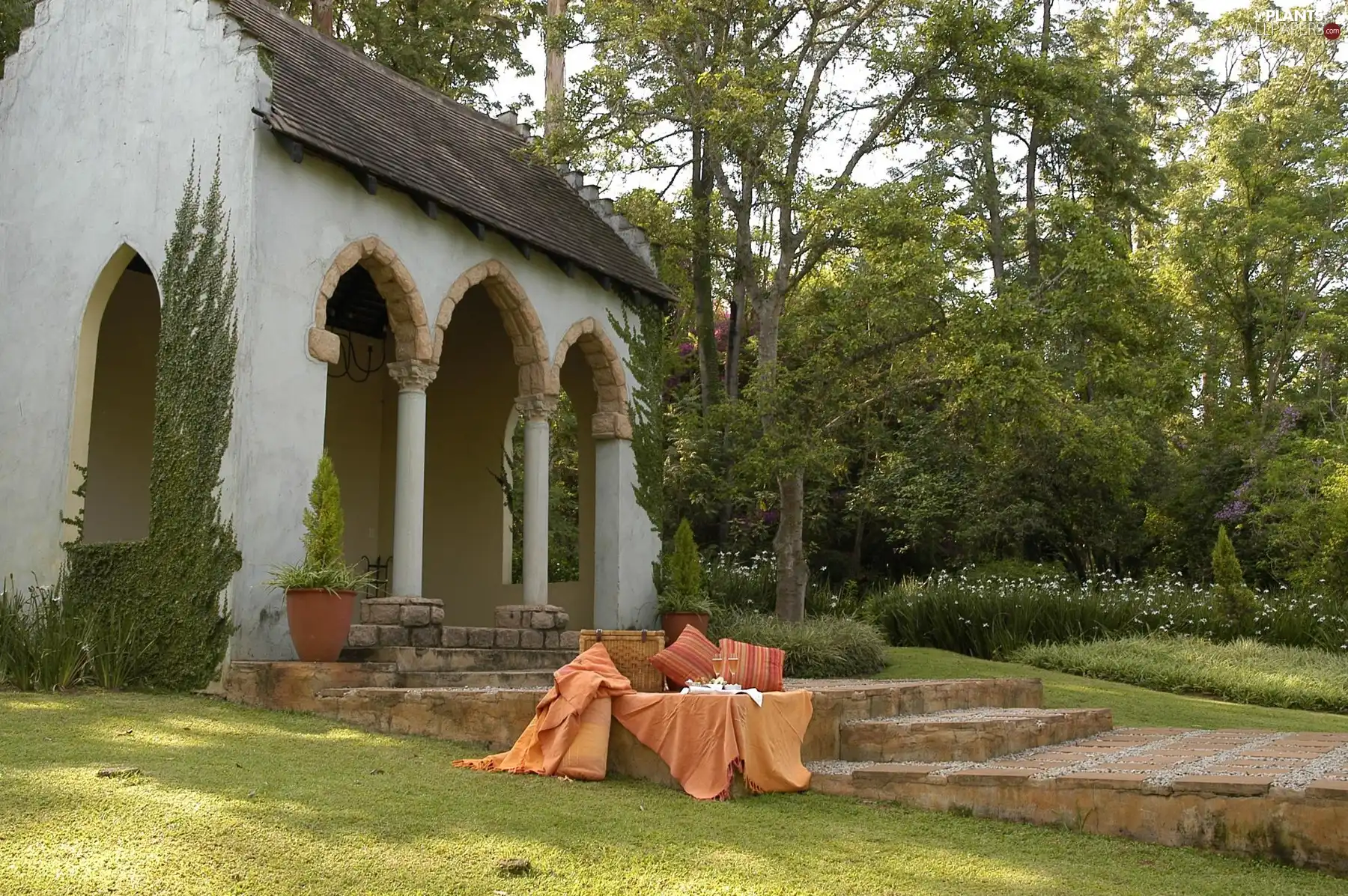 Garden, trees, viewes, house