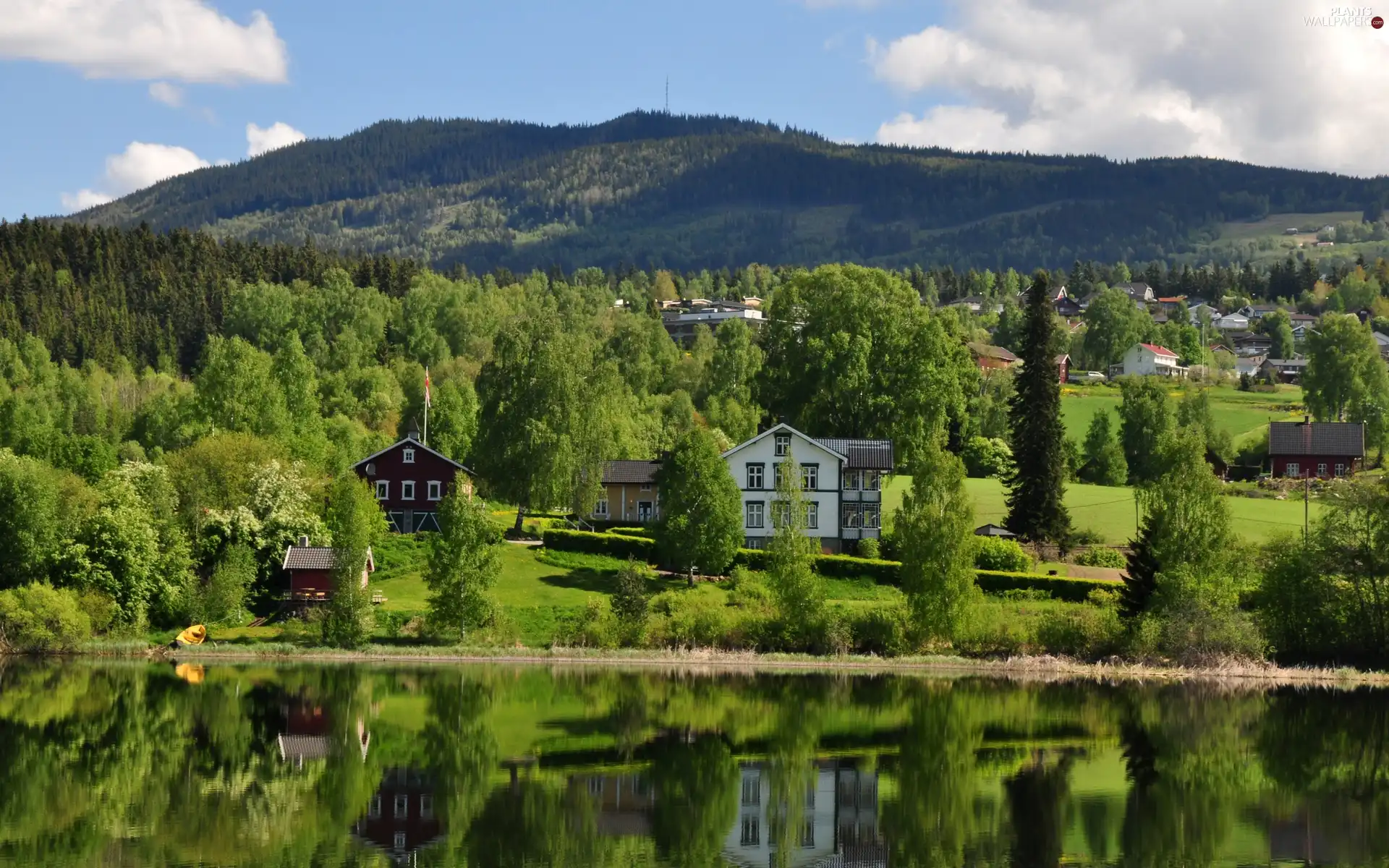 Houses, trees, viewes, River