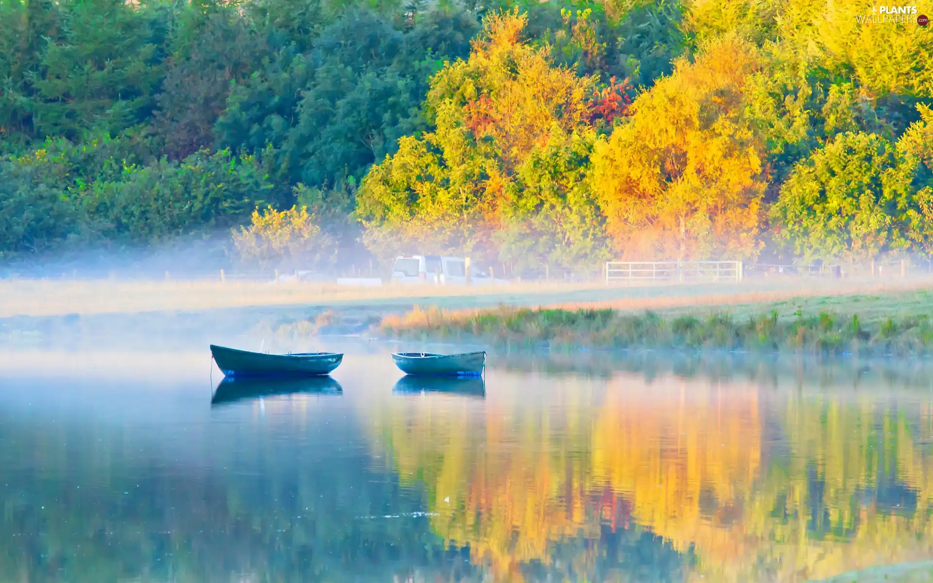 lake, trees, viewes, boats