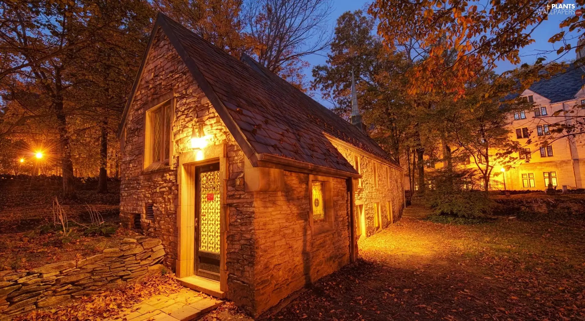 viewes, chapel, trees