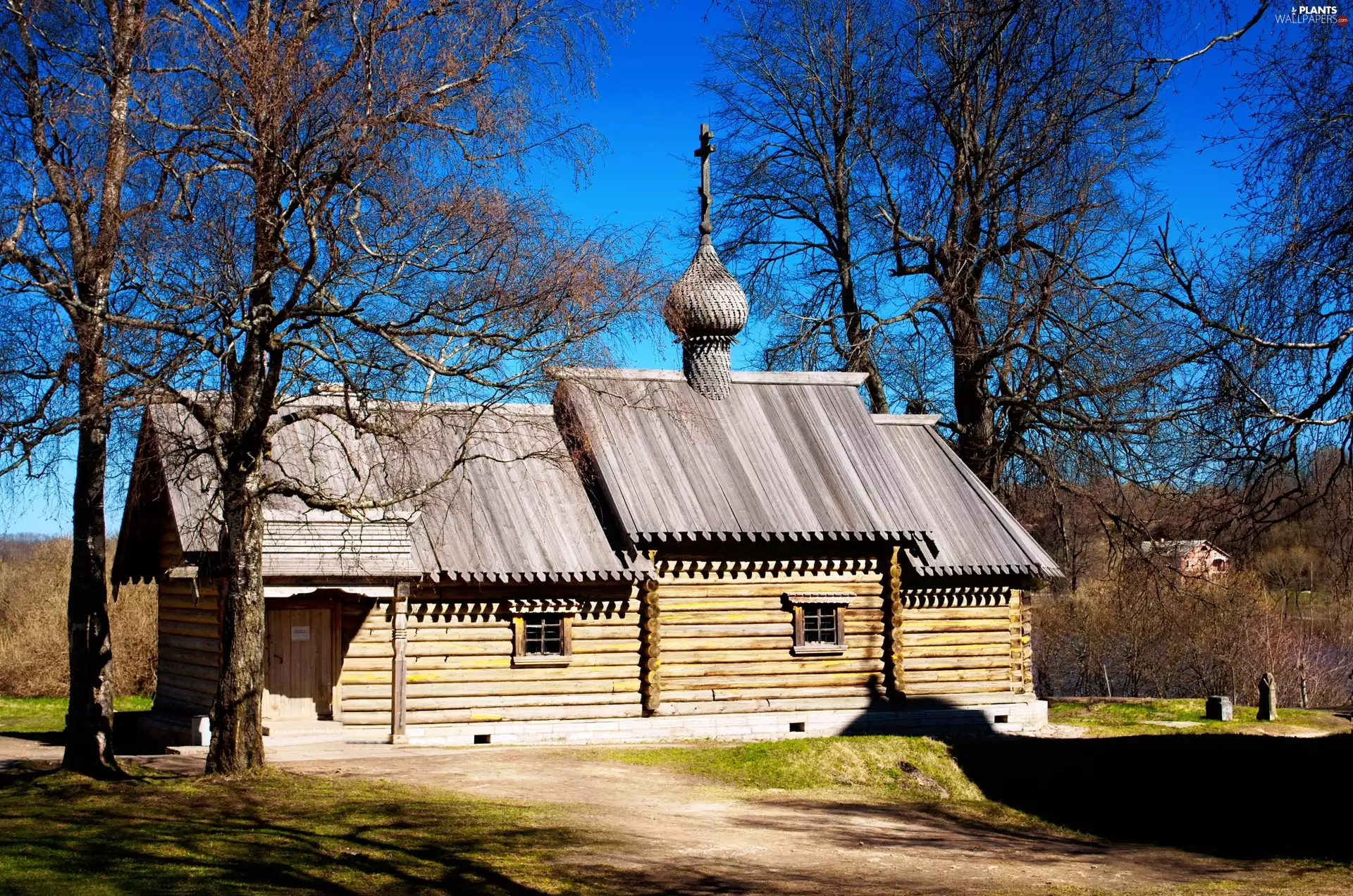 viewes, chapel, trees