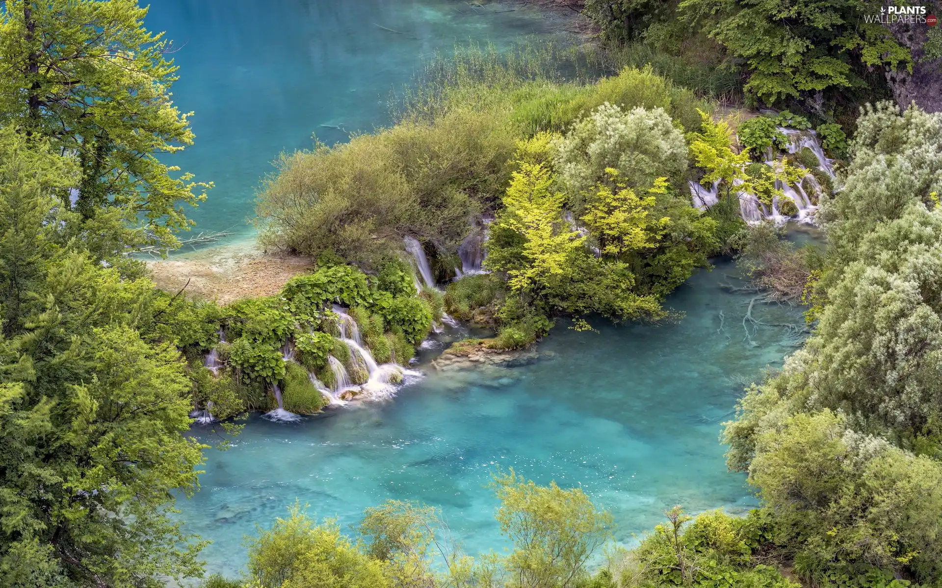 waterfalls, trees, Plitvice Lakes National Park, viewes, lakes, VEGETATION, Coartia