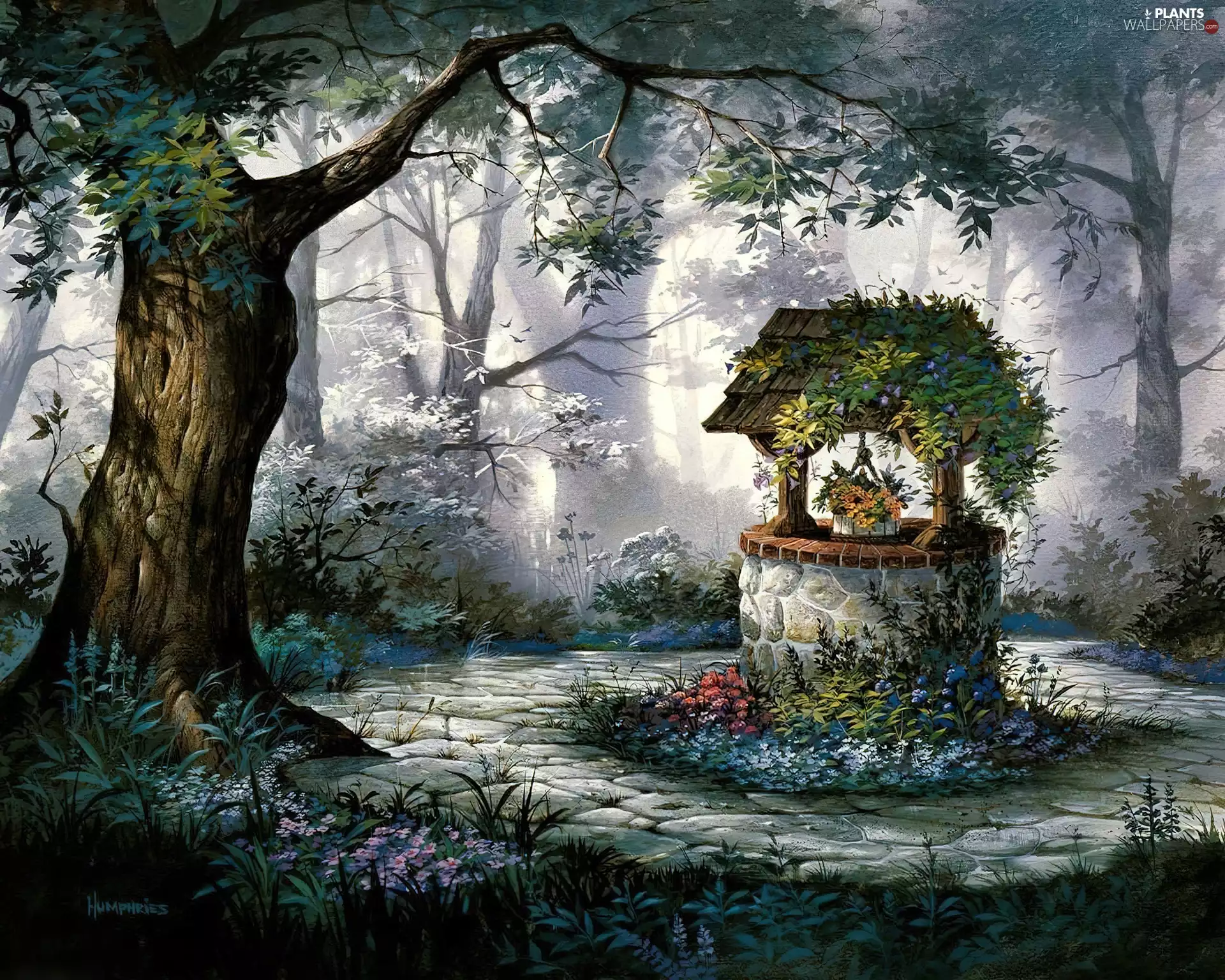 Garden, trees, viewes, well