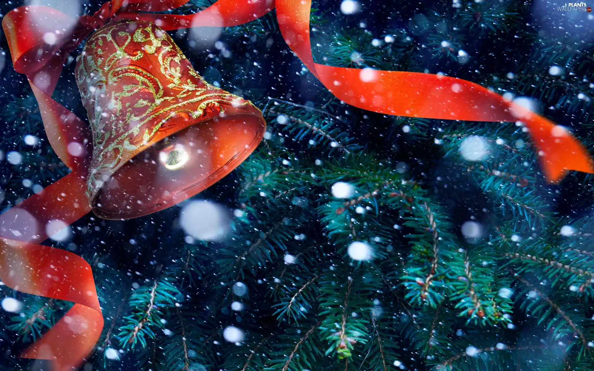 snow, Decorated, christmas, winter, forest, spruce