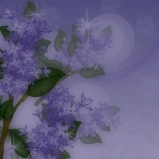 Blue, Twigs, lilac