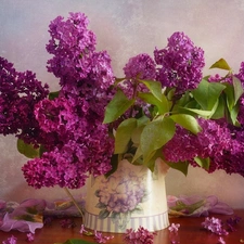 bouquet, scarf, Pink, without, Vase