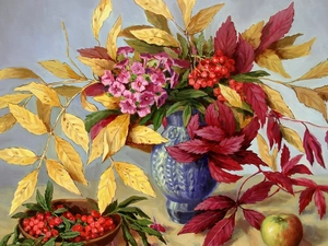 composition, painting, Plant, Flowers, Leaf, picture