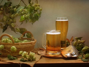 basket, hop, Beer, fish, composition