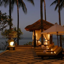 Pool, RELAX, Palms, patio, sea